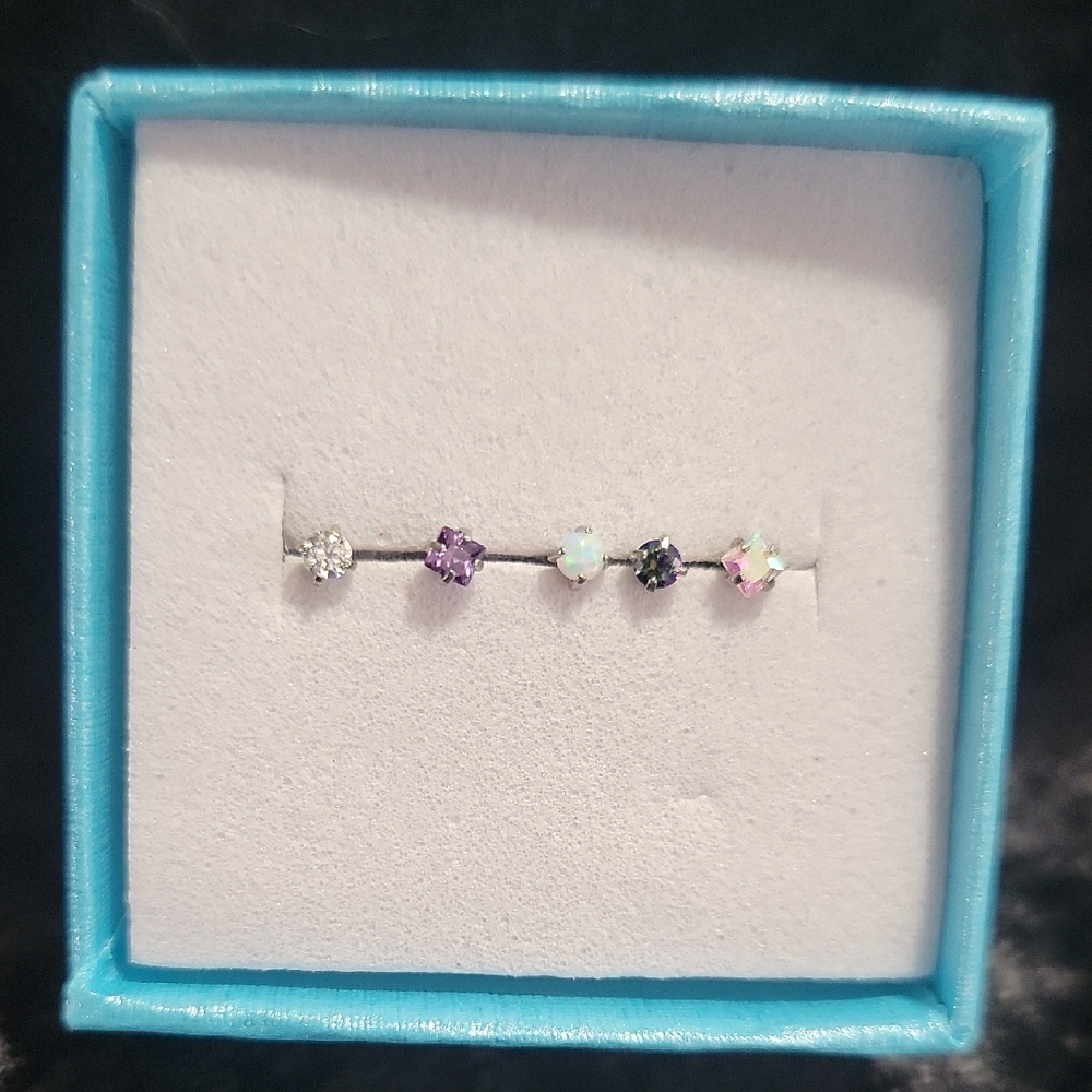 🆕️ Elegant Multi-Color gem stone nose rings #2
